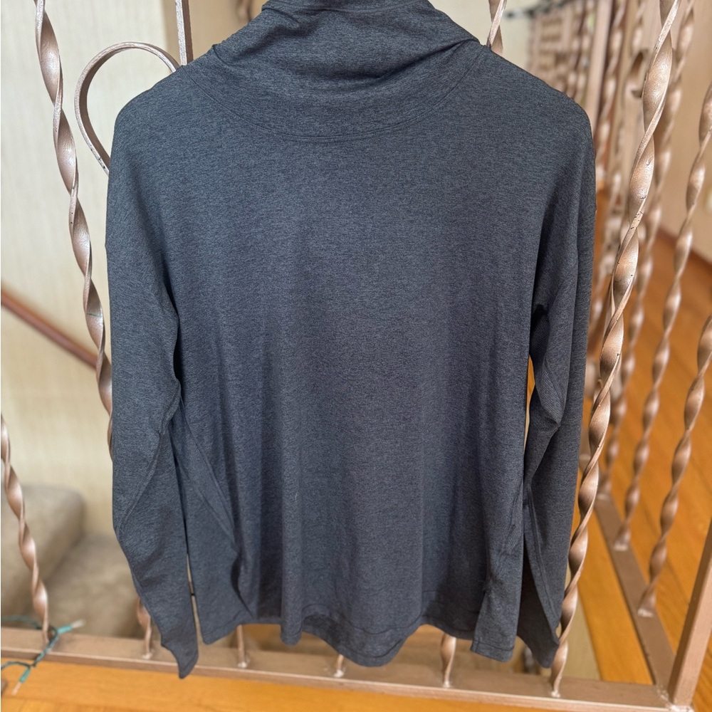 Athleta Charcoal Gray Funnel Neck Long Sleeve Pullover